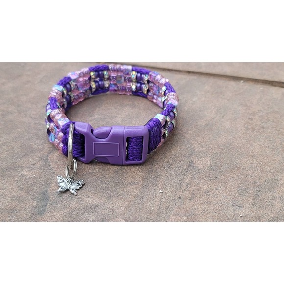 Custom Handmade Beaded Bling Dog Collar - Picture 1 of 3